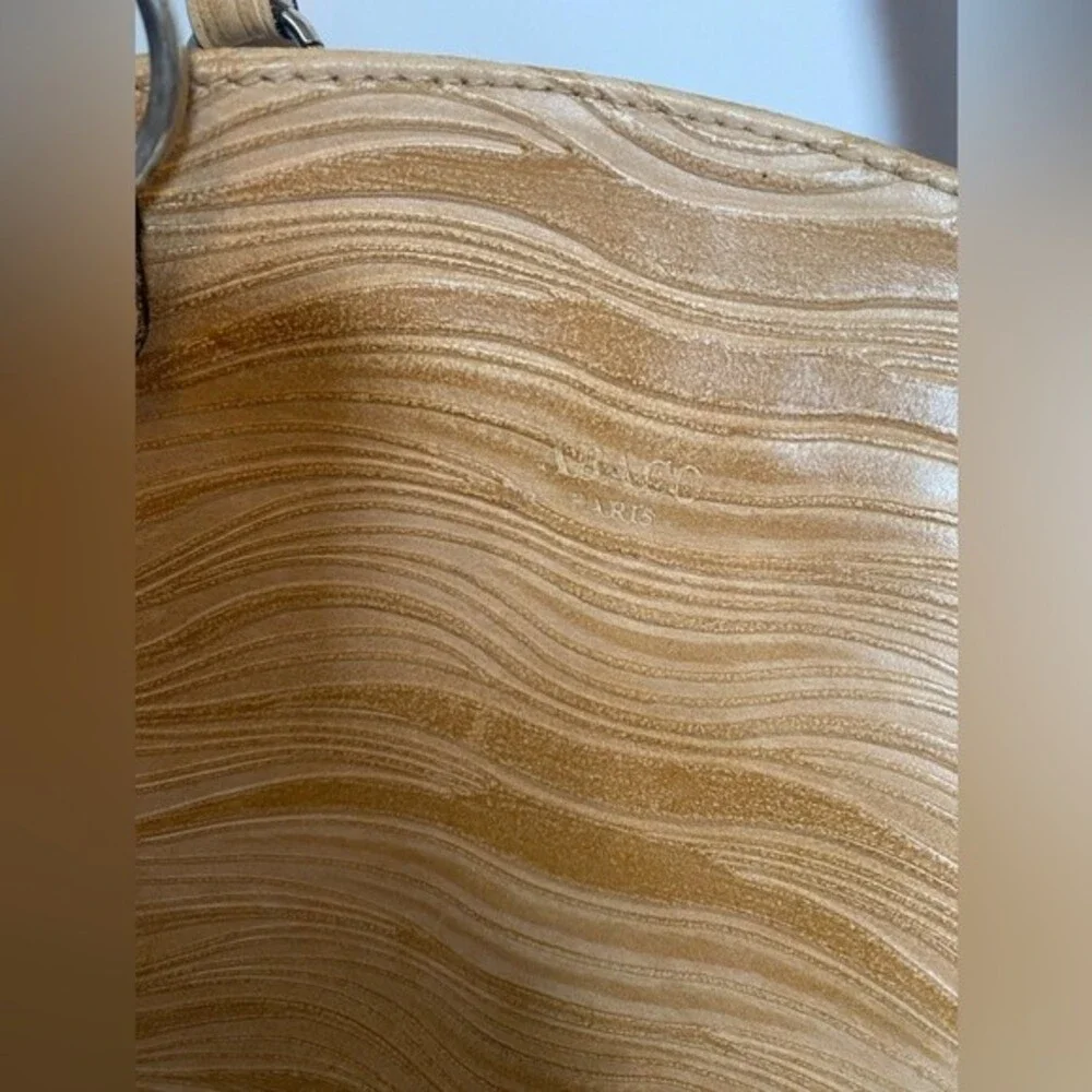 Abaco Paris Textured Tan Oval Shoulder Bag